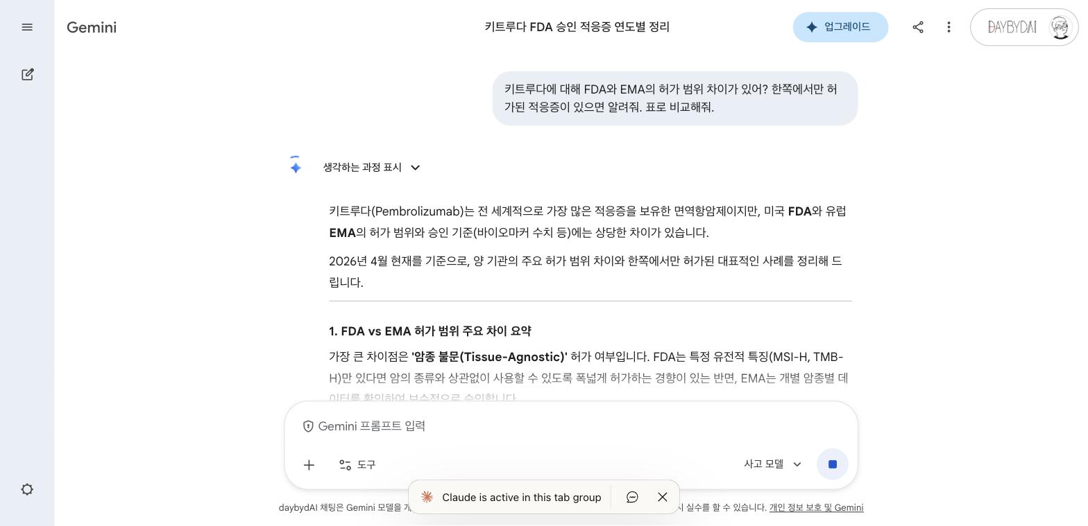 FDA/EMA 비교 답변
